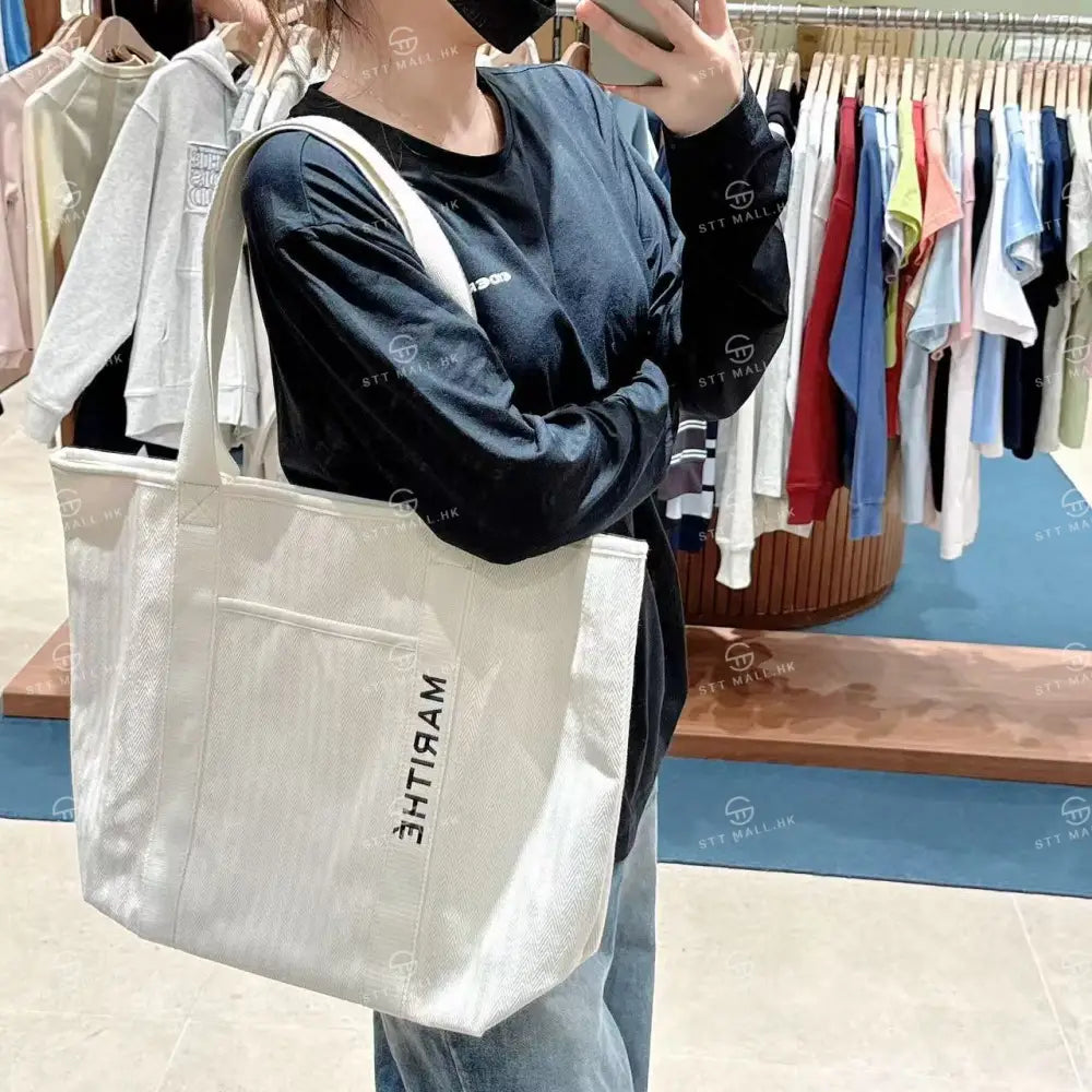 韓國 Marithe Francois Girbaud Regular Logo Big Cotton Bag【MD145】 Natural 一般商品