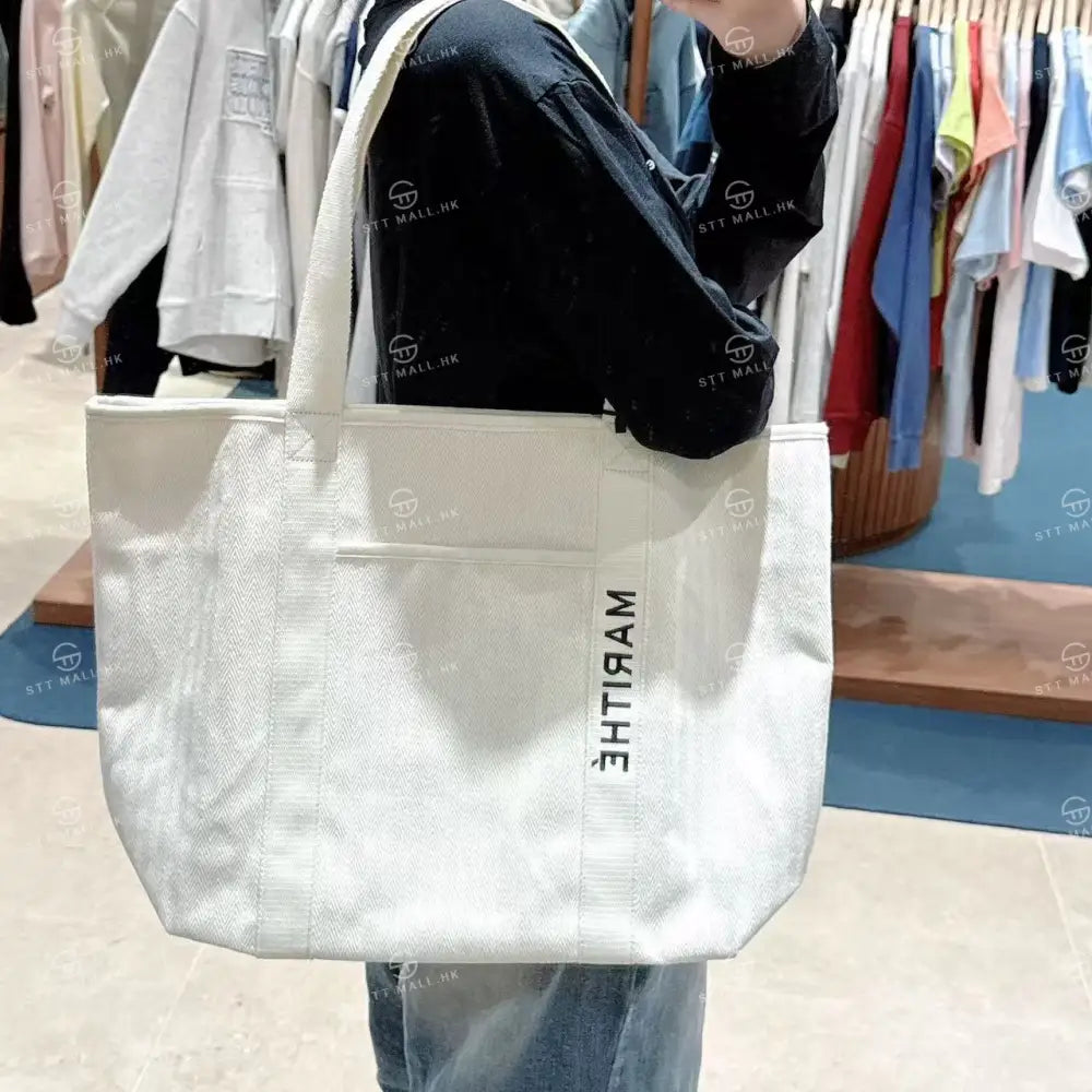 韓國 Marithe Francois Girbaud Regular Logo Big Cotton Bag【MD145】 Natural 一般商品