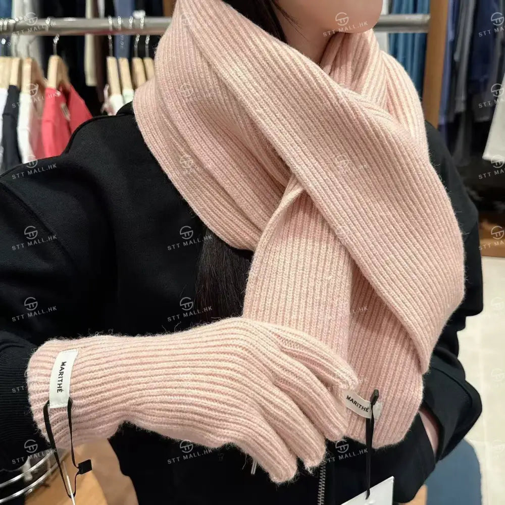 韓國 Marithe Francois Girbaud Regular Logo Muffler &amp; Glove【MD078】 一般商品