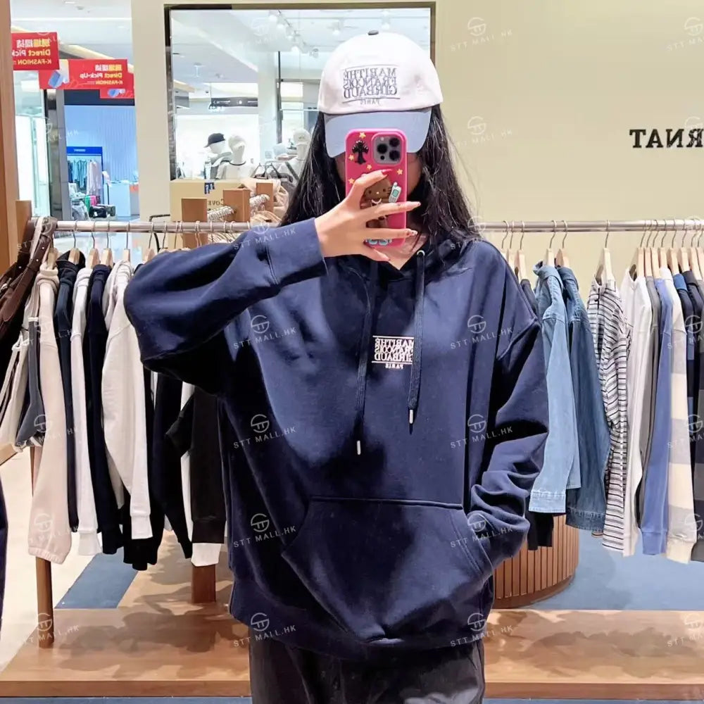 韓國 Marithe Francois Girbaud Small Classic Logo Hoodie【MD142】 Navy / S 一般商品
