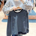 韓國 Marithe Francois Girbaud Small Classic Logo Stripe Sweatshirt【MD132】 一般商品