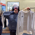 韓國 Marithe Francois Girbaud Small Classic Logo Stripe Sweatshirt【MD132】 一般商品