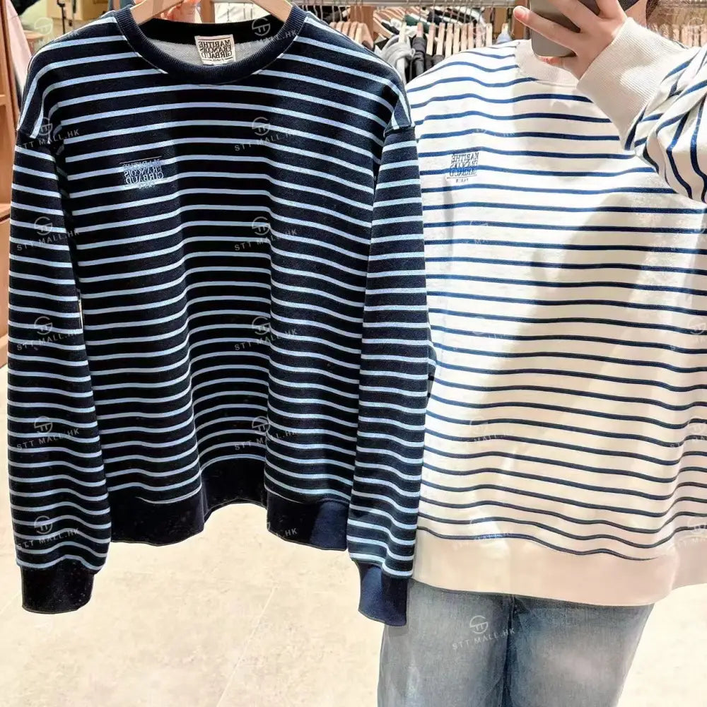 韓國 Marithe Francois Girbaud Small Classic Logo Stripe Sweatshirt【MD132】 一般商品