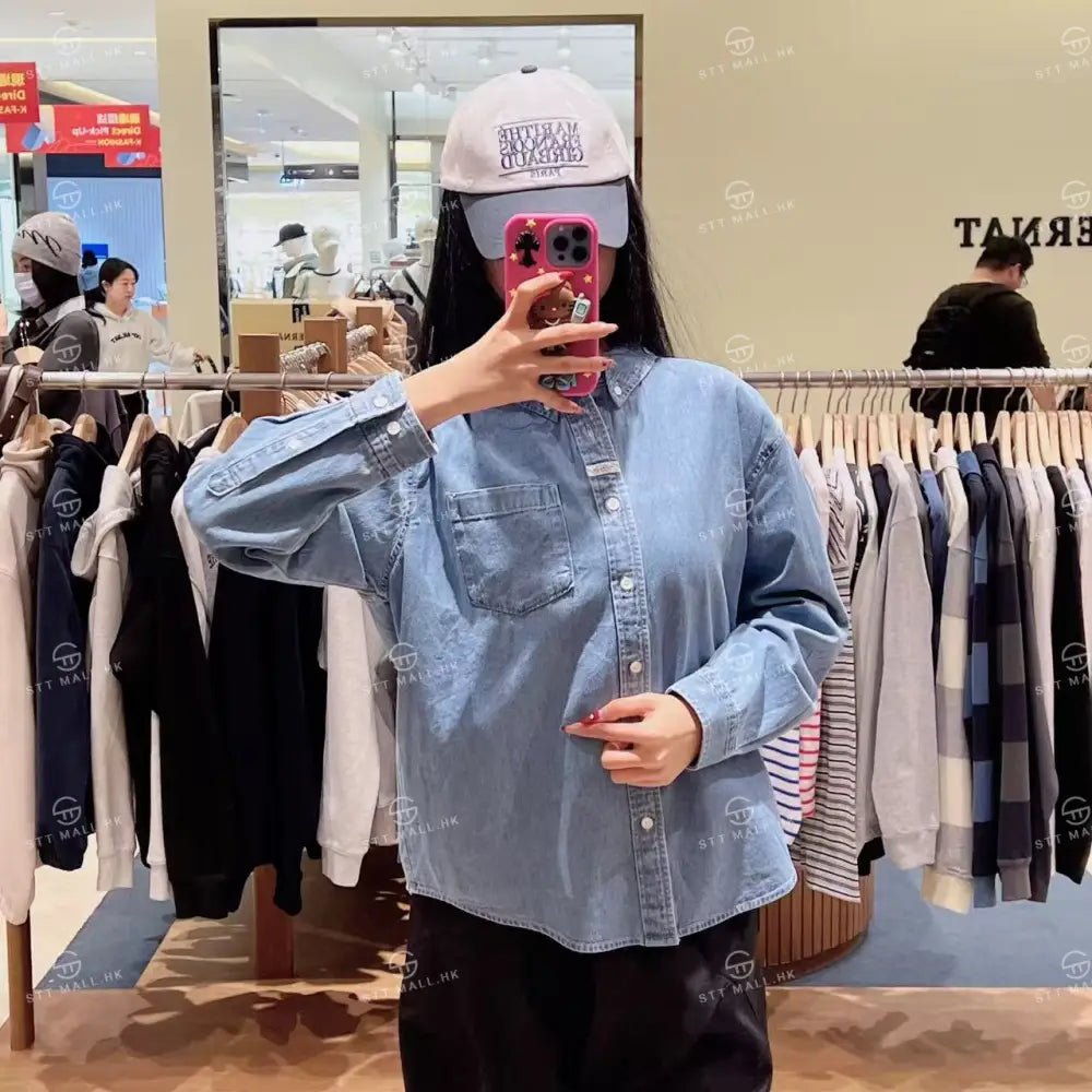 韓國 Marithe Francois Girbaud Uni Basic Denim Shirt【MD173】 Light Blue / S 一般商品