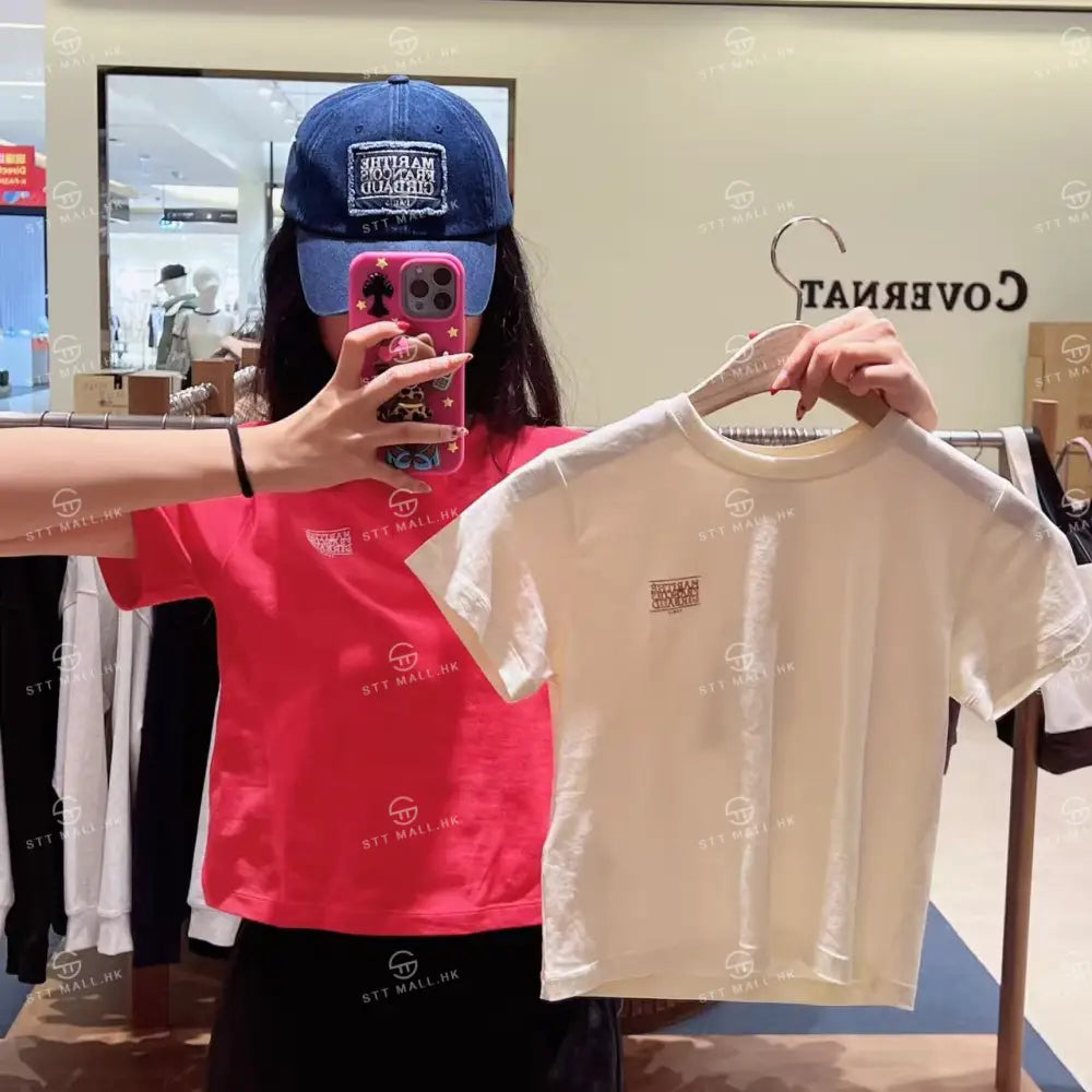 韓國 Marithe Francois Girbaud W Antique Classic Logo Slim Crop Tee【MD151】 Cream / S 一般商品