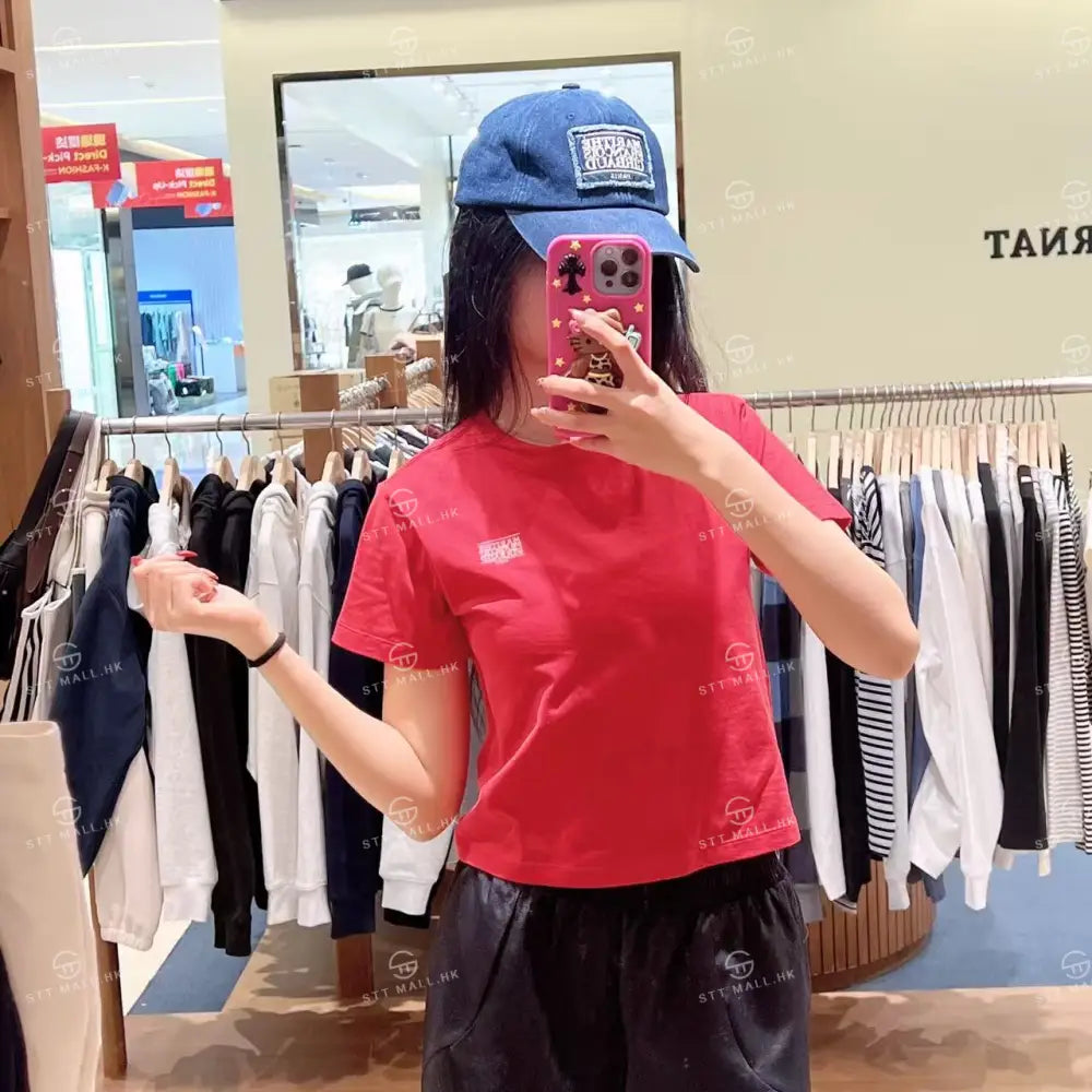 韓國 Marithe Francois Girbaud W Antique Classic Logo Slim Crop Tee【MD151】 一般商品