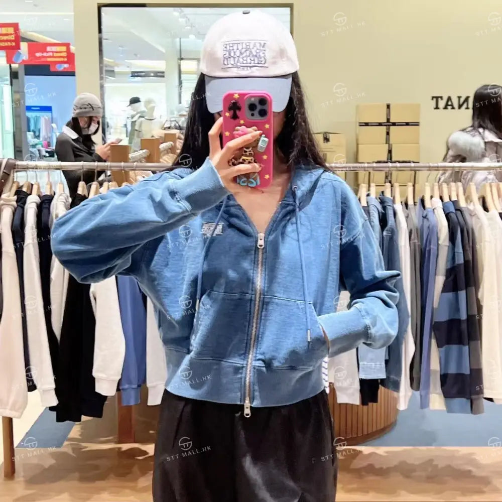 韓國 Marithe Francois Girbaud W Back Classic Logo Crop Hoodie【MD089】 一般商品