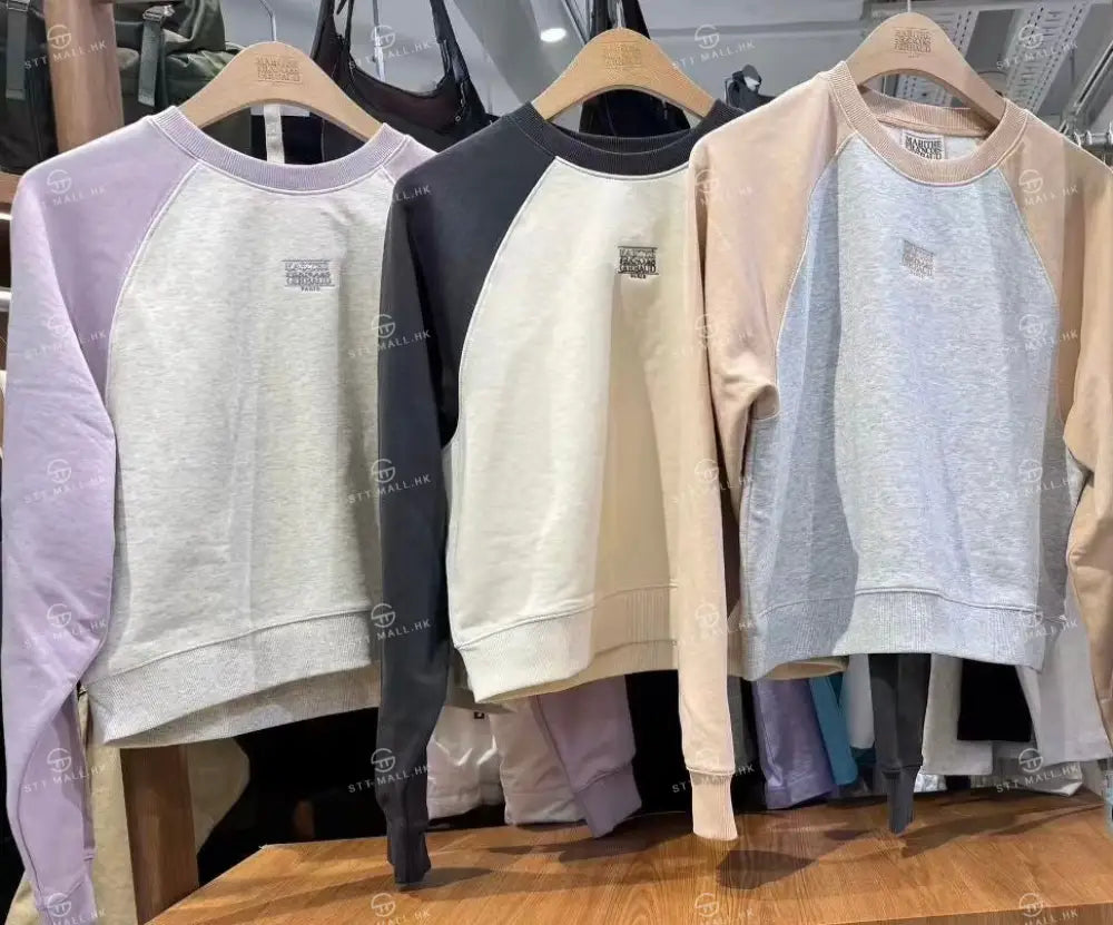 韓國 Marithe Francois Girbaud W Block Classic Logo Raglan Crop Sweatshirt【MD131】 一般商品