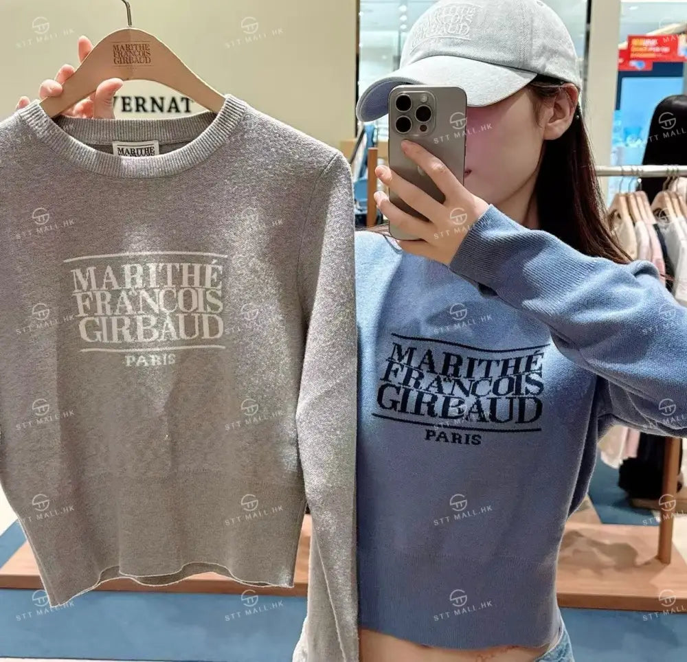 韓國 Marithe Francois Girbaud W Classic Logo Crop Knit【MD051】 一般商品