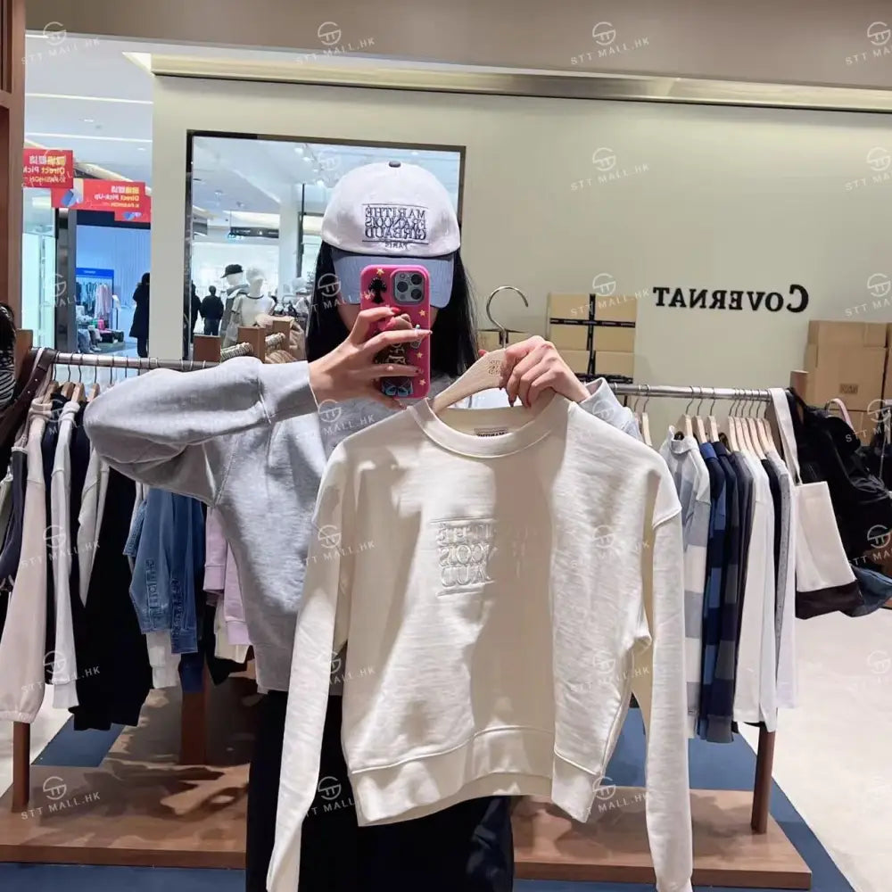 韓國 Marithe Francois Girbaud W Classic Logo Crop Sweatshirt【MD088】 一般商品