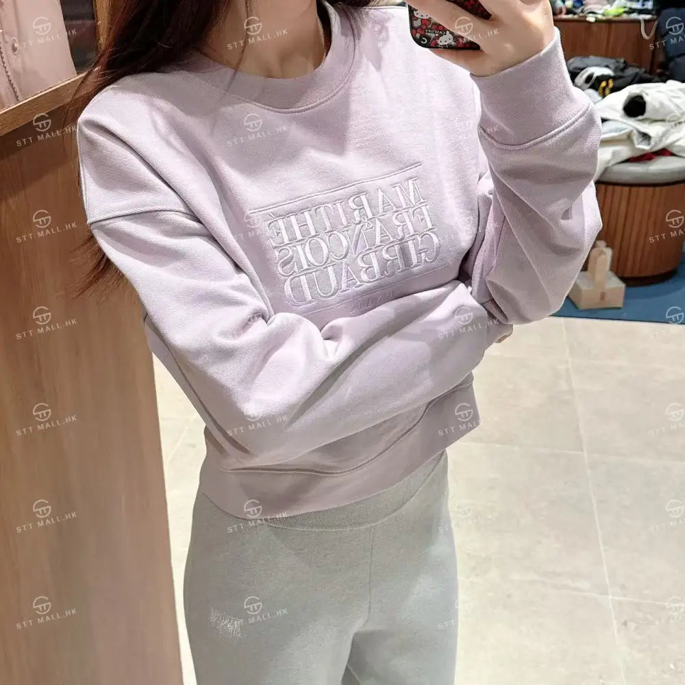 韓國 Marithe Francois Girbaud W Classic Logo Crop Sweatshirt【MD088】 一般商品