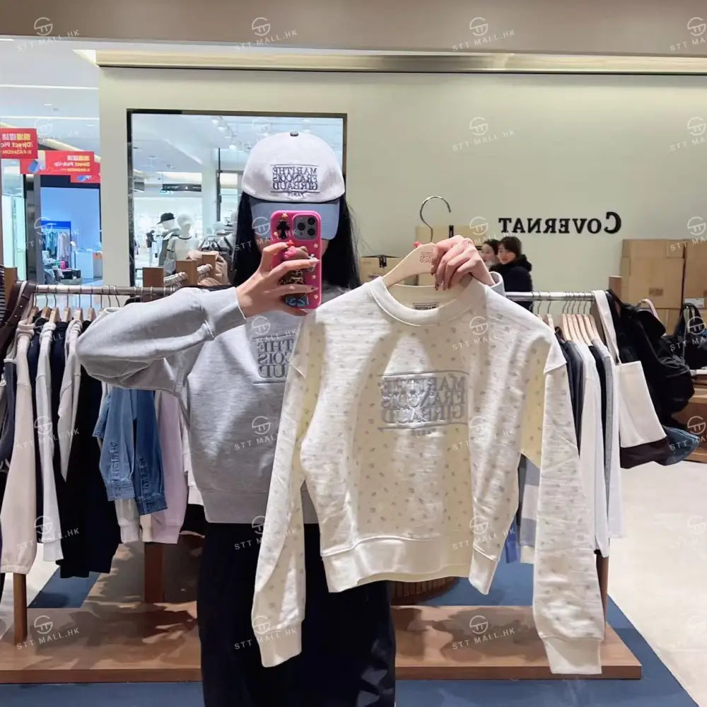 韓國 Marithe Francois Girbaud W Classic Logo Crop Sweatshirt【MD088】 一般商品