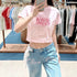 韓國 Marithe Francois Girbaud W Classic Logo Crop Tee【MD043】 Baby Pink / S 一般商品