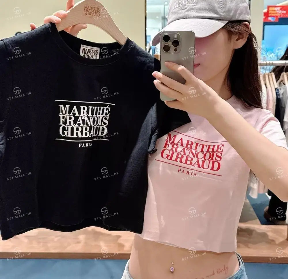 韓國 Marithe Francois Girbaud W Classic Logo Crop Tee【MD043】 一般商品