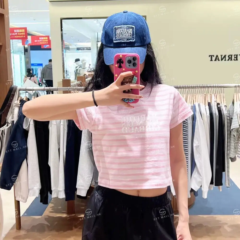 韓國 Marithe Francois Girbaud W Classic Logo Crop Tee【MD149】 一般商品