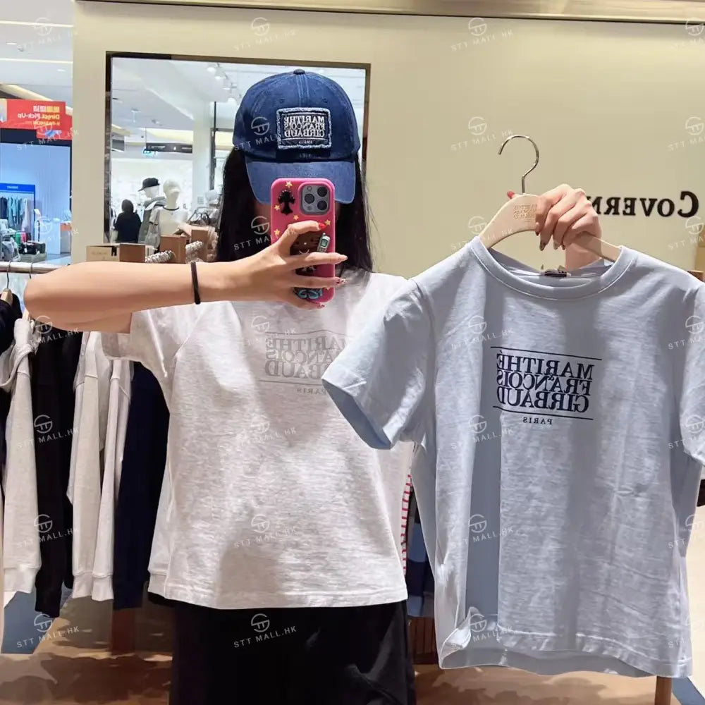 韓國 Marithe Francois Girbaud W Classic Logo Tee【MD152】 Ice Blue / S 一般商品