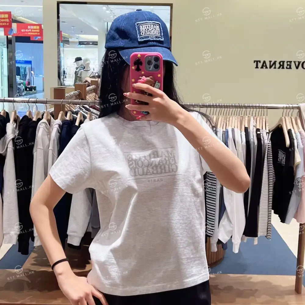 韓國 Marithe Francois Girbaud W Classic Logo Tee【MD152】 Light Heather Gray / S 一般商品