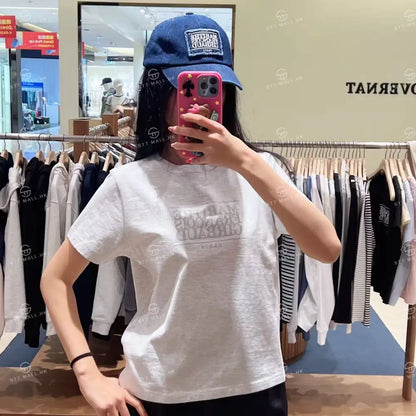 韓國 Marithe Francois Girbaud W Classic Logo Tee【MD152】 Light Heather Gray / S 一般商品