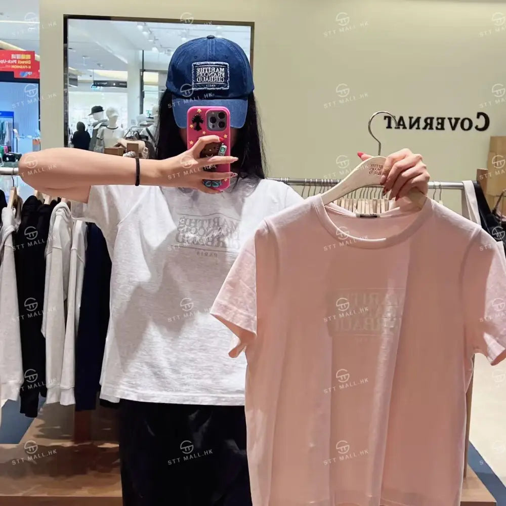 韓國 Marithe Francois Girbaud W Classic Logo Tee【MD152】 Light Pink / S 一般商品