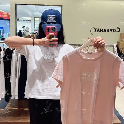 韓國 Marithe Francois Girbaud W Classic Logo Tee【MD152】 Light Pink / S 一般商品