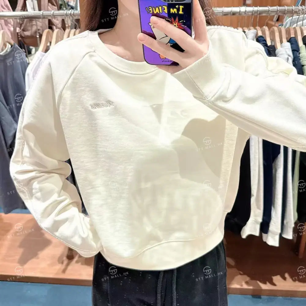 韓國 Marithe Francois Girbaud W Lace Detail Crop Sweatshirt【MD189】 Ivory / S 一般商品
