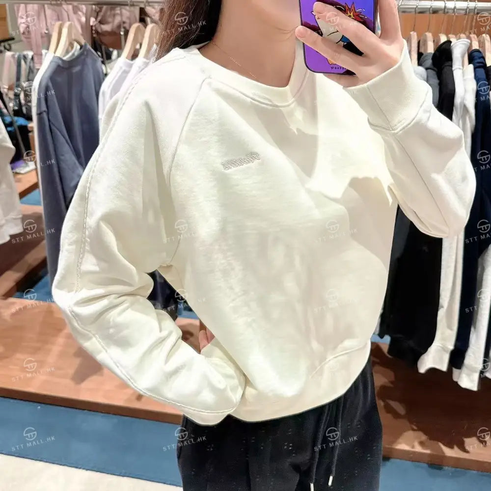 韓國 Marithe Francois Girbaud W Lace Detail Crop Sweatshirt【MD189】 一般商品