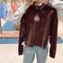 韓國 Marithe Francois Girbaud W Small Classic Logo Crop Hoodie【MD053】 Brown / S 一般商品