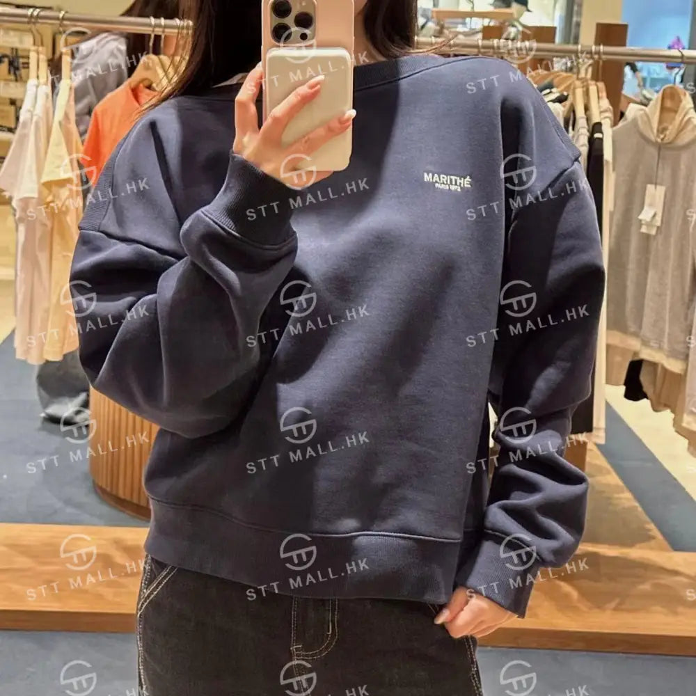 韓國 Marithe Francois Girbaud Women’s Boat Neck Oversized Sweatshirt【MD083】 一般商品