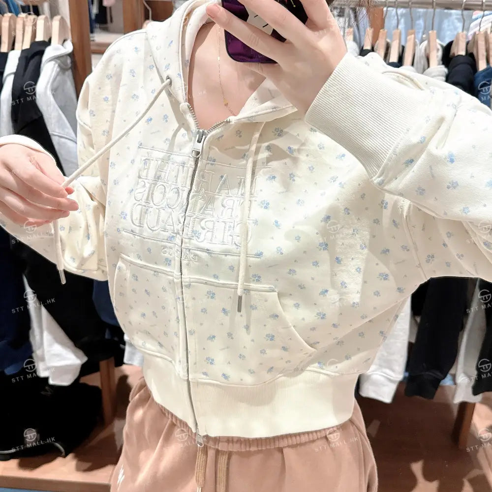 韓國 Marithe Francois Girbaud Women’s Classic Logo Crop Hoodie Zipup【MD117】 一般商品