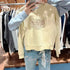 韓國 Marithe Francois Girbaud Women’s Classic Logo Crop Sweatshirt【MD069】 Light Yellow / S 一般商品