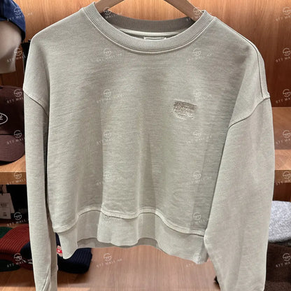 韓國 Marithe Francois Girbaud Women’s Classic Logo Garment Dyed Crop Swetshirt【MD122】 Ecru / S 一般商品