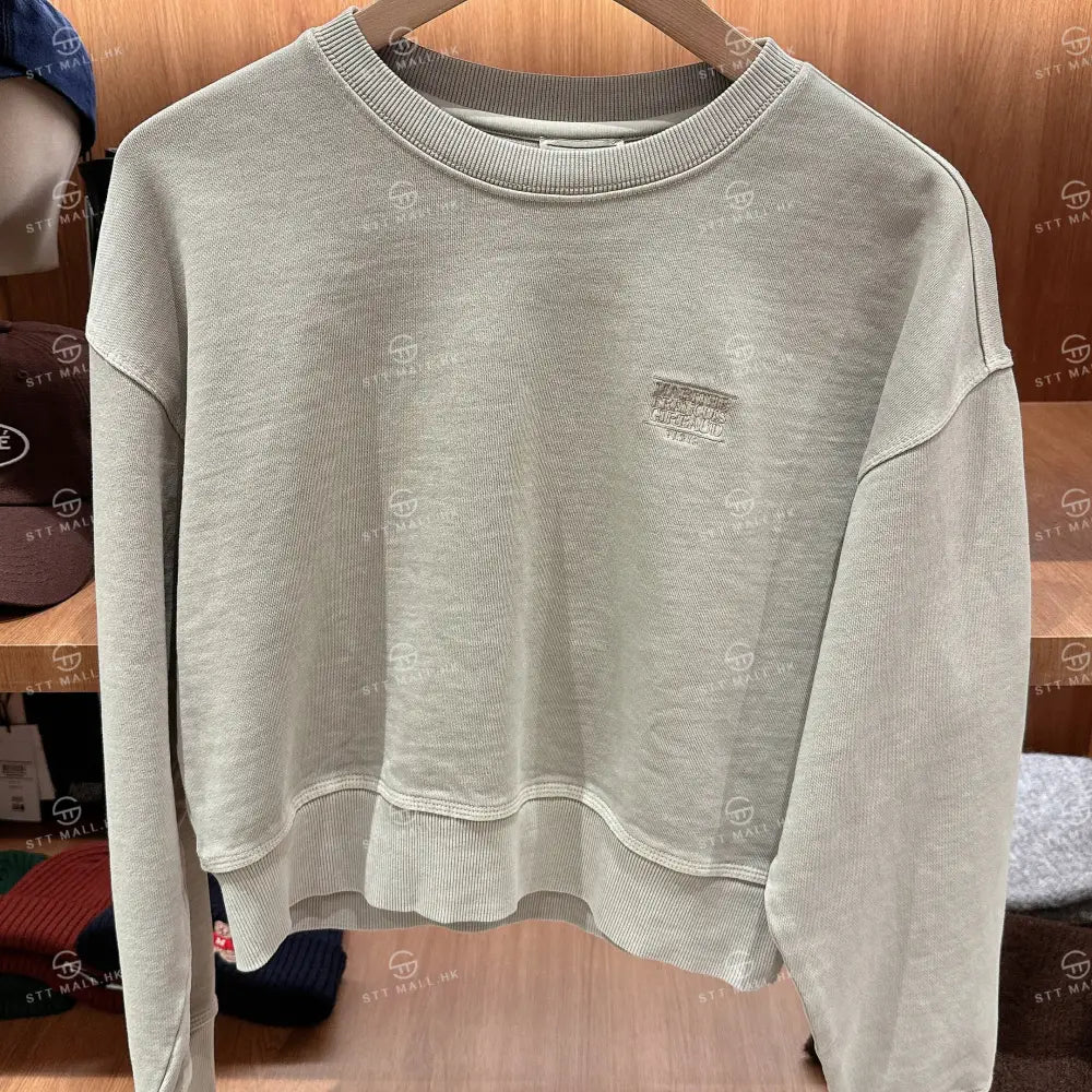 韓國 Marithe Francois Girbaud Women’s Classic Logo Garment Dyed Crop Swetshirt【MD122】 Ecru / S 一般商品