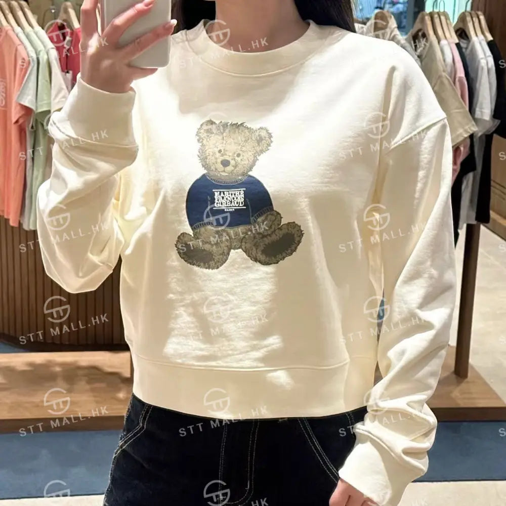韓國 Marithe Francois Girbaud Women’s Doodle Bear Crop Sweatshirt【MD082】 一般商品