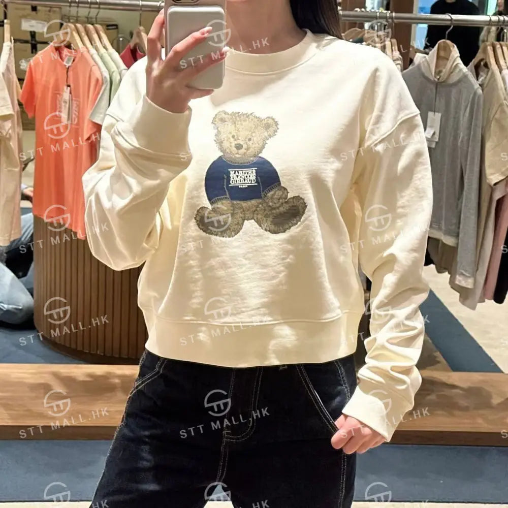 韓國 Marithe Francois Girbaud Women’s Doodle Bear Crop Sweatshirt【MD082】 一般商品