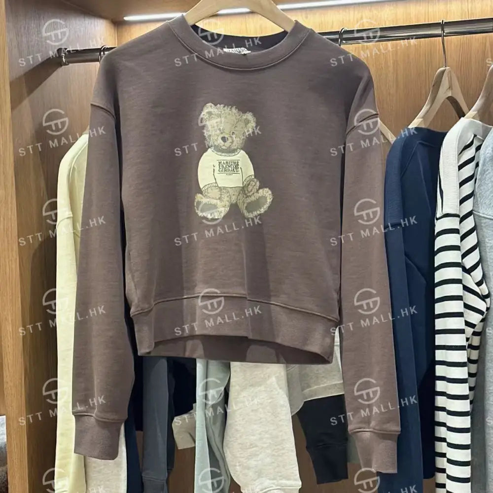 韓國 Marithe Francois Girbaud Women’s Doodle Bear Crop Sweatshirt【MD082】 一般商品