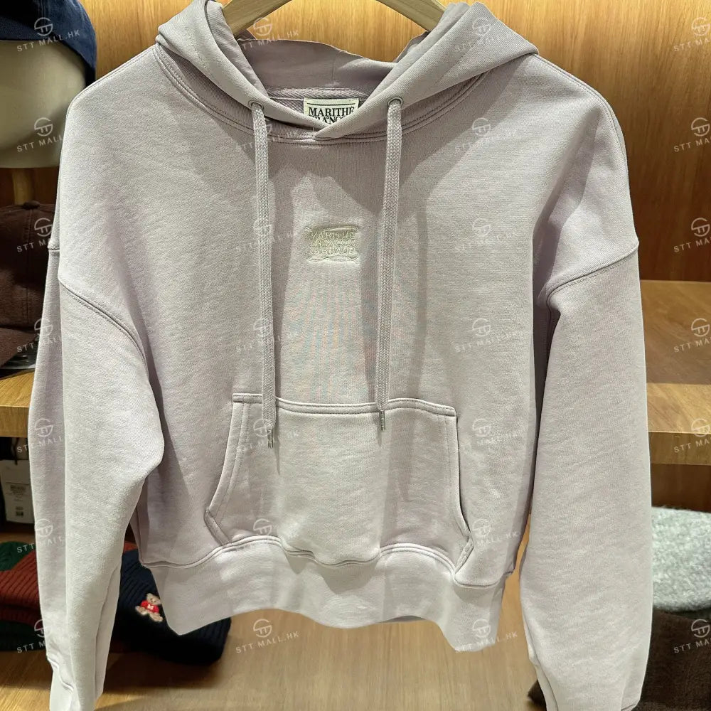 韓國 Marithe Francois Girbaud Women’s Drawing Classic Logo Crop Swetshirt【MD124】 Lavender / S 一般商品
