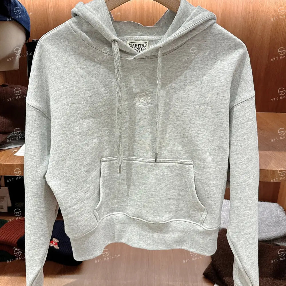 韓國 Marithe Francois Girbaud Women’s Drawing Classic Logo Crop Swetshirt【MD124】 Light Heather Gray / S 一般商品