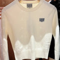 韓國 Marithe Francois Girbaud Women’s Small Classic Logo Crop Knit Pullover【MD118】 Ivory / S 一般商品