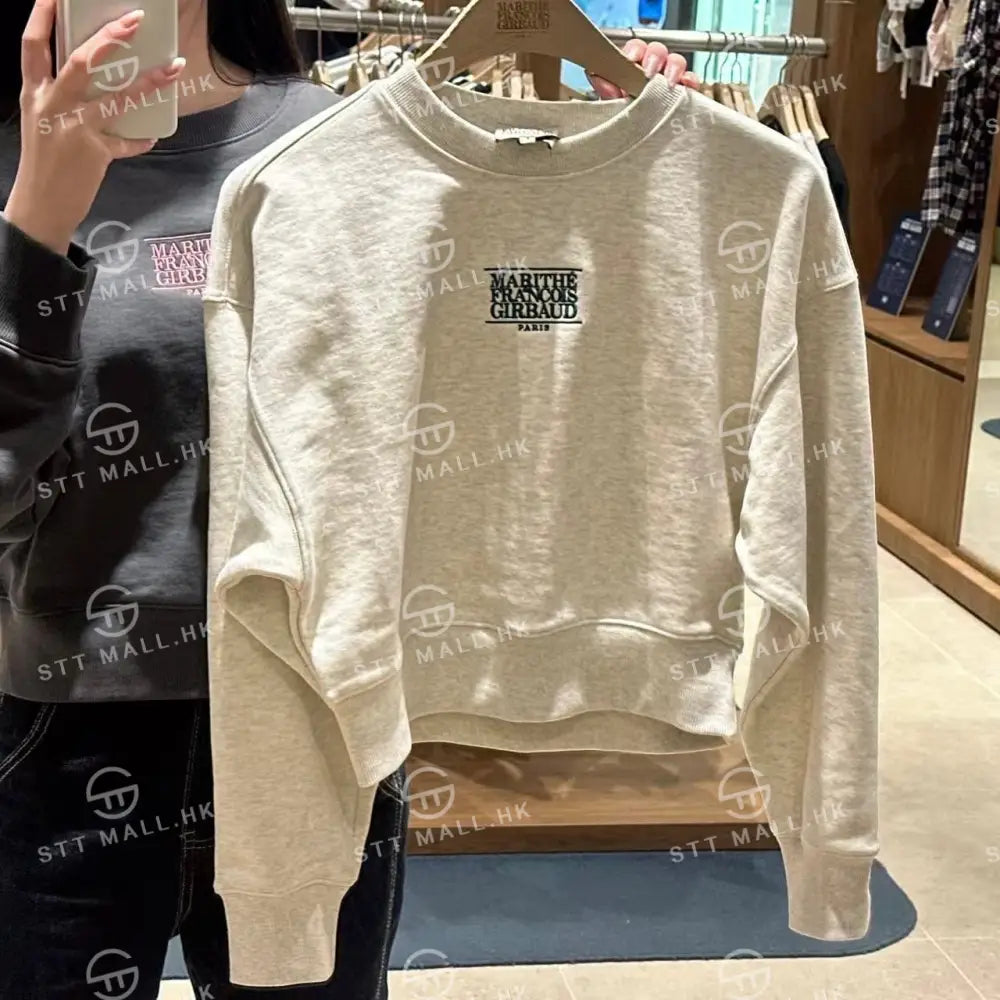 韓國 Marithe Francois Girbaud Women’s Small Classic Logo Crop Sweatshirt【MD081】 一般商品