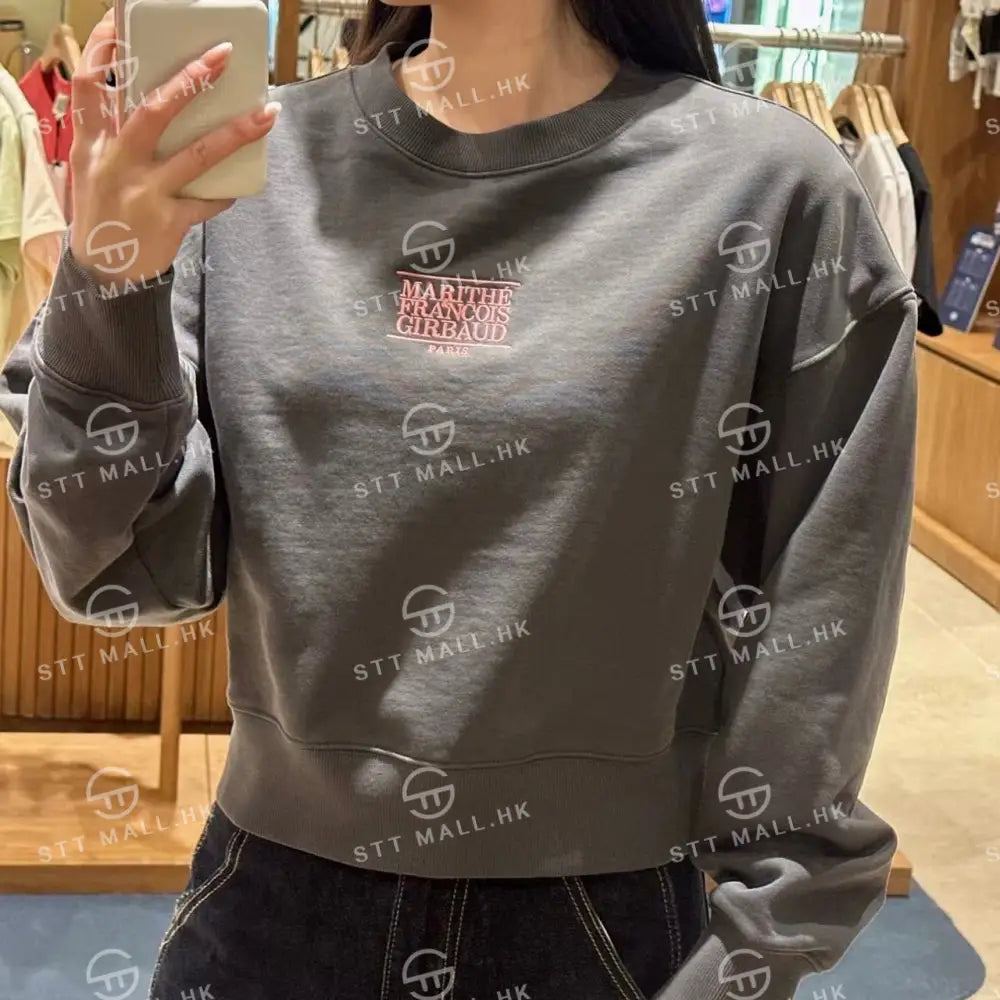 韓國 Marithe Francois Girbaud Women’s Small Classic Logo Crop Sweatshirt【MD081】 一般商品