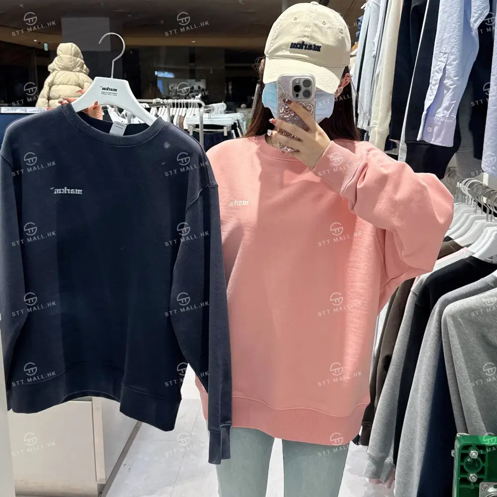 韓國 Markm MARKM CRACK LOGO CREWNECK SWEATSHIRT【MA109】 Charcoal / S 一般商品