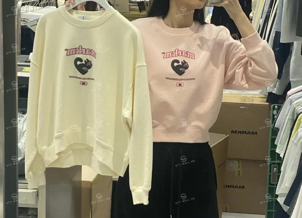 韓國 Markm HEART CAT SWEATSHIRT【MA063】 - STT Mall HK 靚太網購