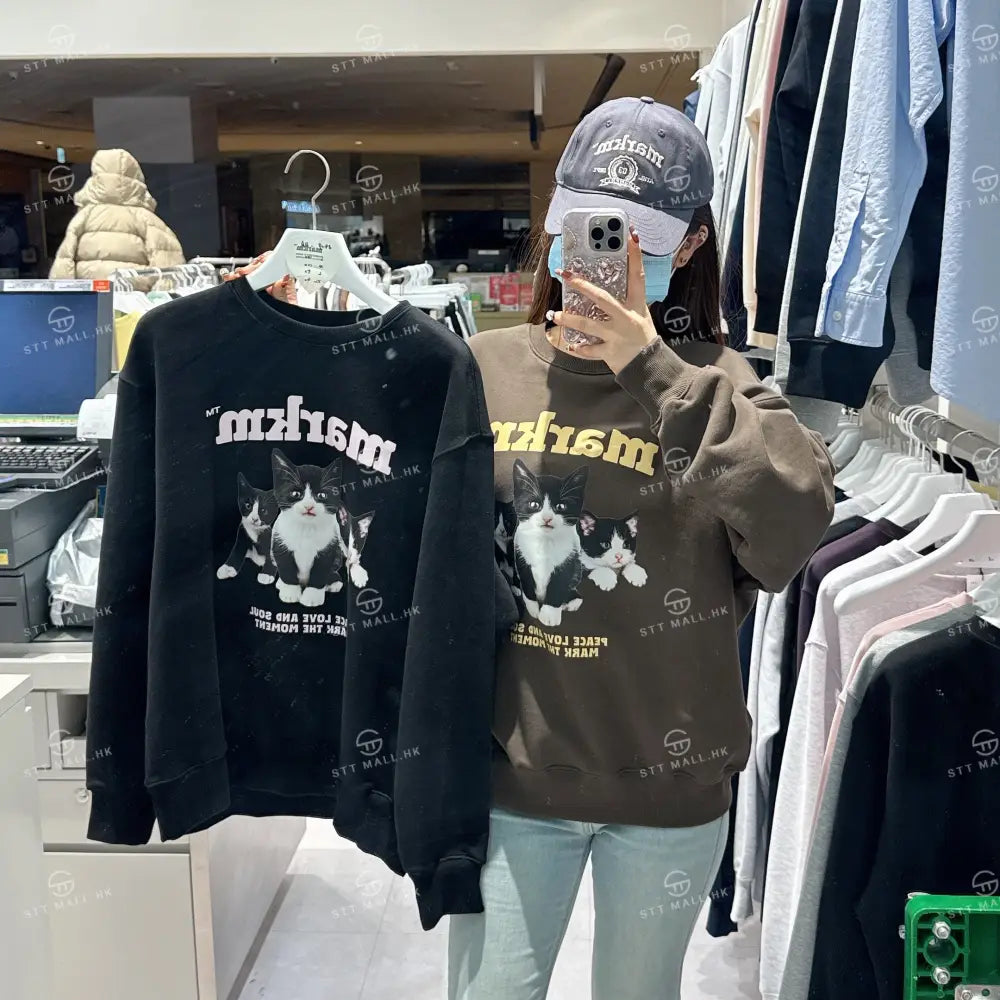 韓國 Markm MARKM KITTEN CREWNECK SWEATSHIRT【MA106】 一般商品