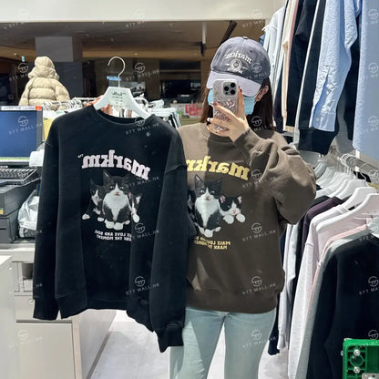 韓國 Markm MARKM KITTEN CREWNECK SWEATSHIRT【MA106】 一般商品
