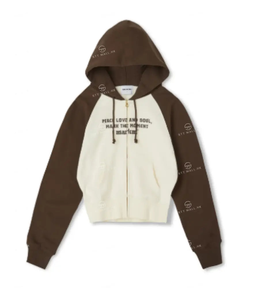 韓國 Markm SLOGAN RAGLAN HOODIE ZIP-UP【MA064】 - STT Mall HK 靚太網購