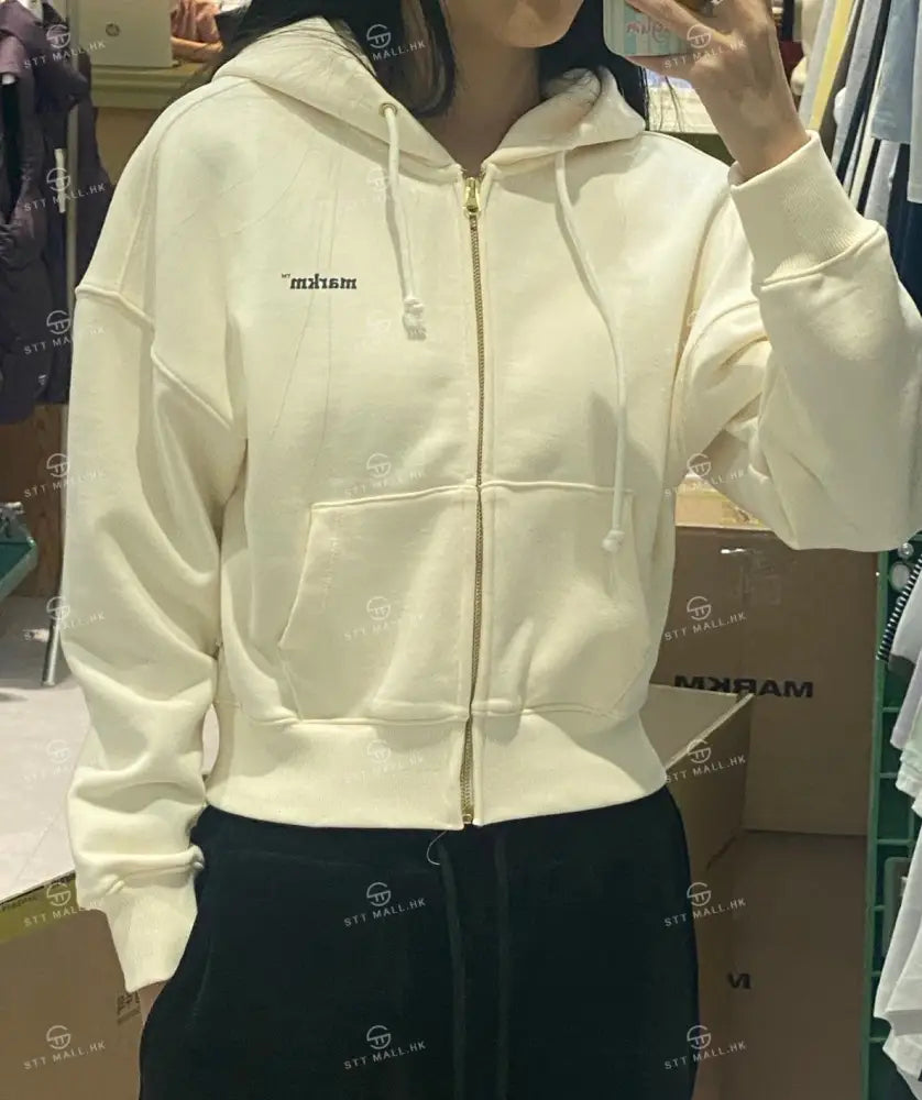韓國 Markm SMALL LOGO CROP HOOD ZIP UP【MA065】 - STT Mall HK 靚太網購