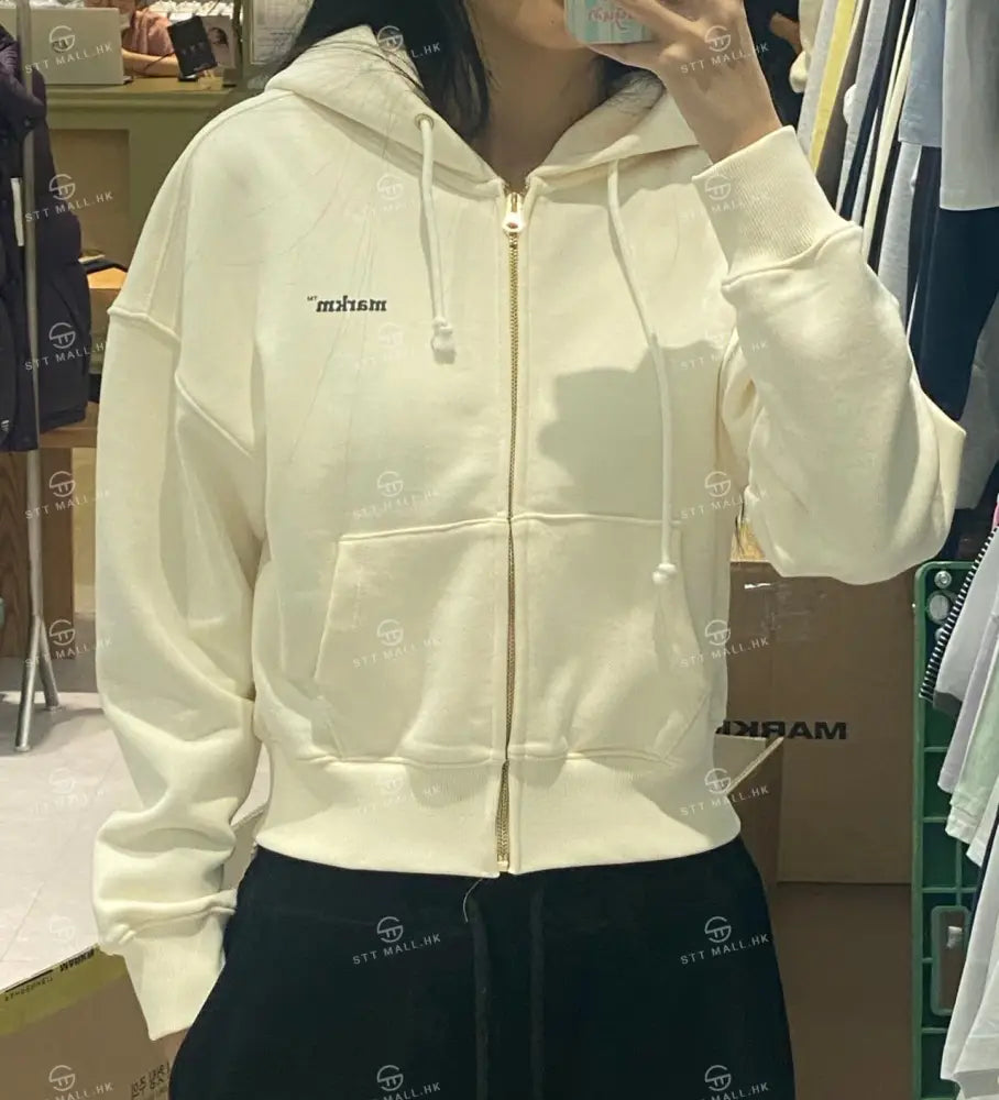 韓國 Markm SMALL LOGO CROP HOOD ZIP UP【MA065】 - STT Mall HK 靚太網購