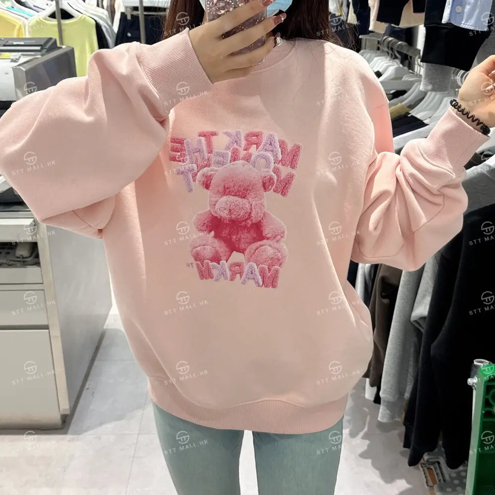 韓國 Markm TEDDY BEAR CREWNECK SWEATSHIRT【MA107】 一般商品