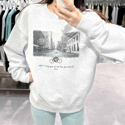 韓國 Markm VINTAGE PRINT BOARDER SWEATSHIRT【MA070】 一般商品