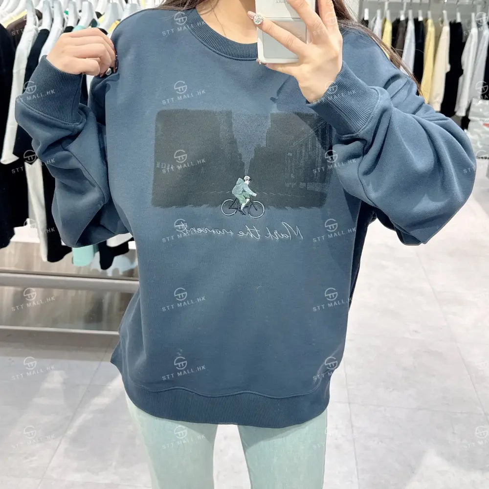 韓國 Markm VINTAGE PRINT BOARDER SWEATSHIRT【MA070】 一般商品